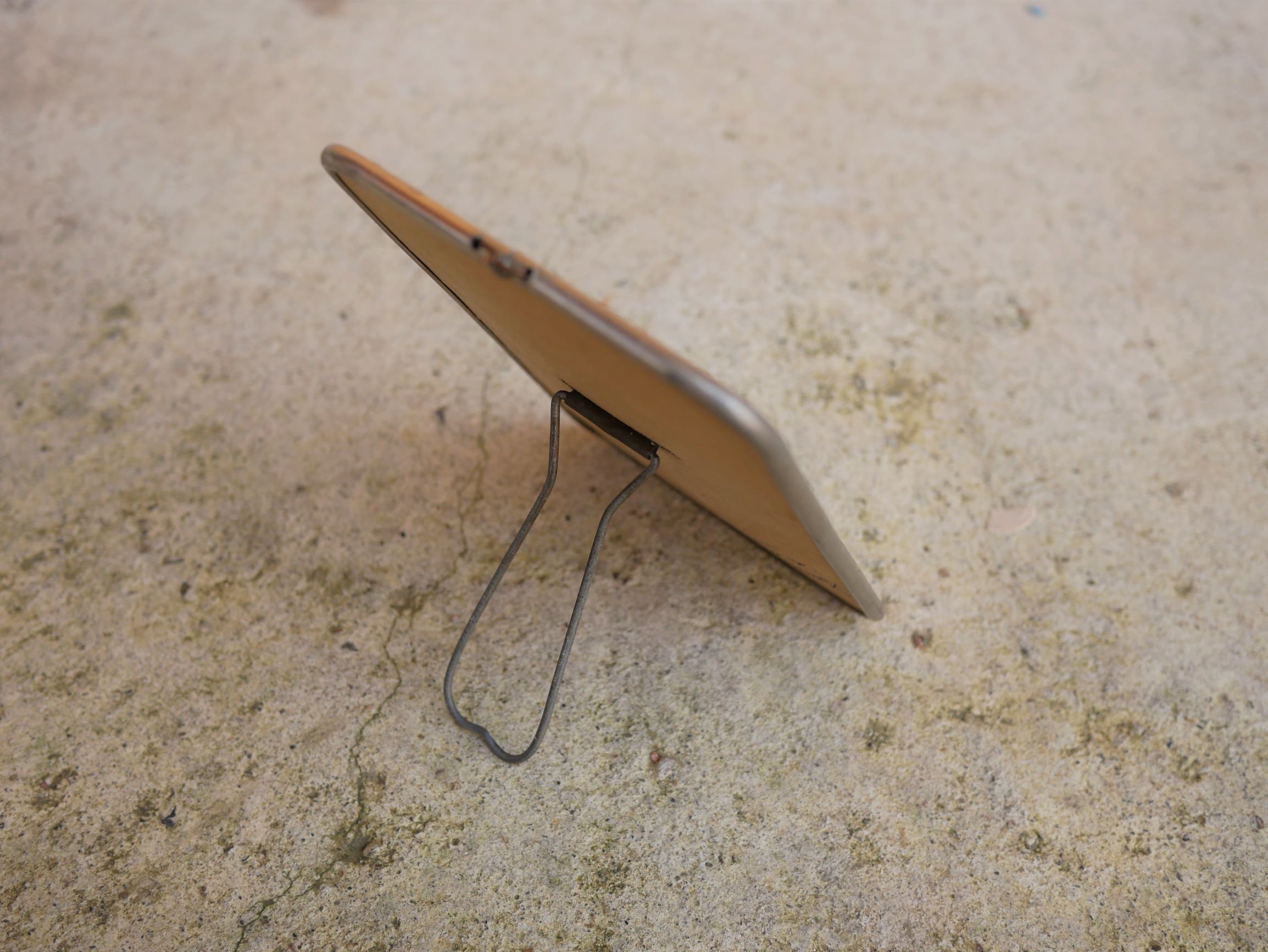 Vintage silver barber's mirror 20cm x 13cm