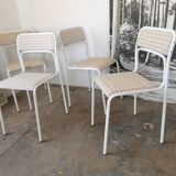 Set of 4 tubular metal chairs from the 90s