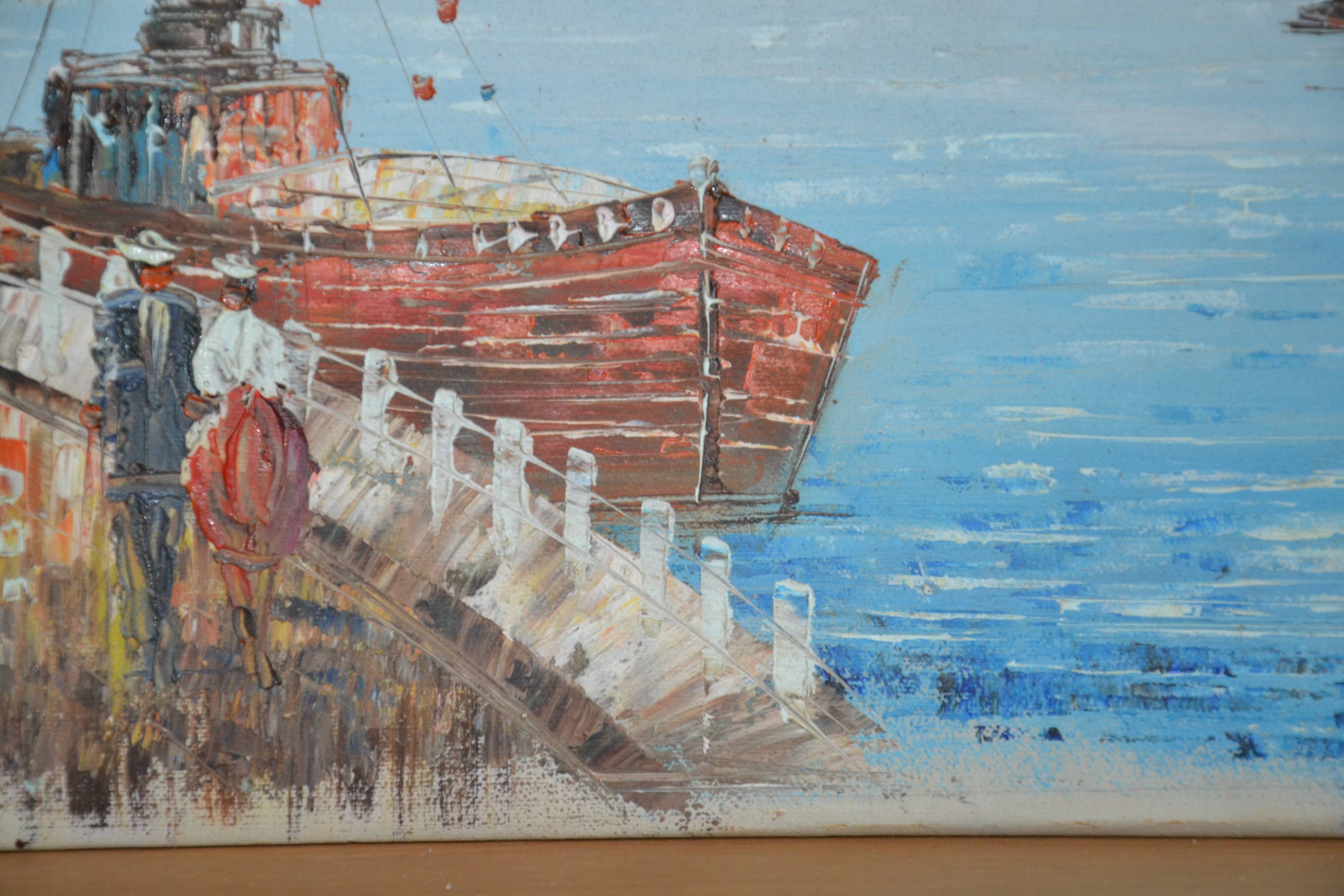 Ancien tableau Caroline Burnnet vue de Paris 1900