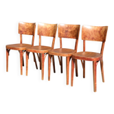 Série de 6 chaises bistrot foncées 1940