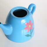 Blue ceramic teapot, vintage