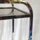 Side table in chrome metal and smoked glass - 70s/80s