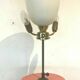 Pair of earthenware lamps with pink and gray patina XX century