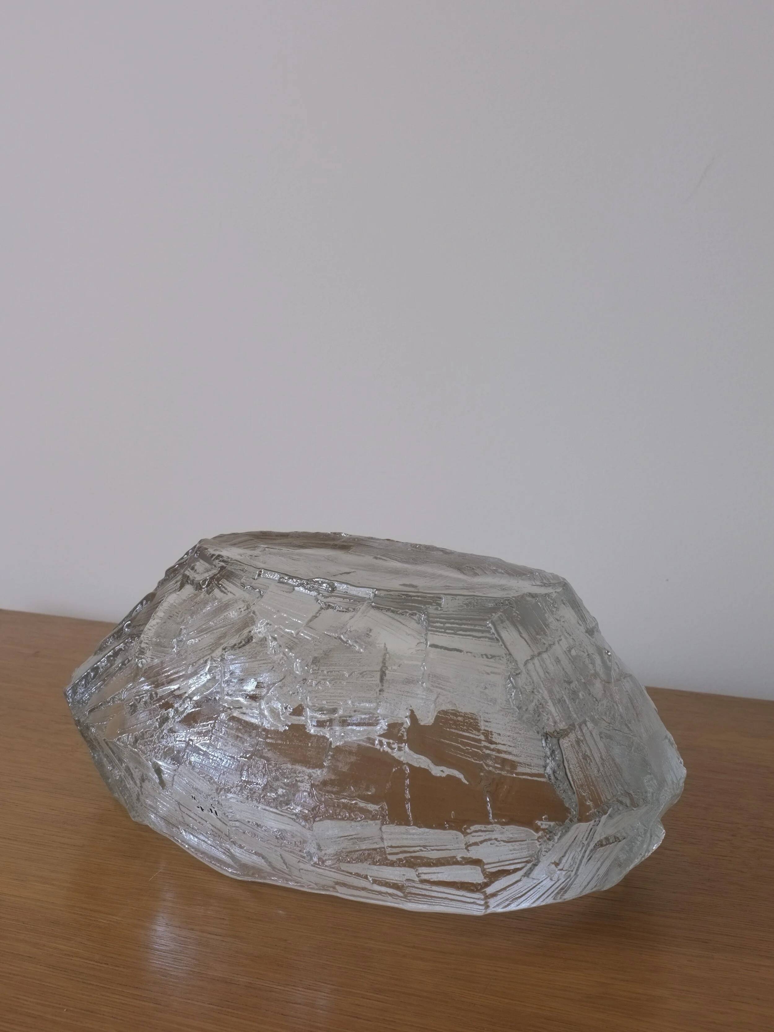 Demant brutalist glass dish by Göte Augustsson | Ruda Sweden | 1960s