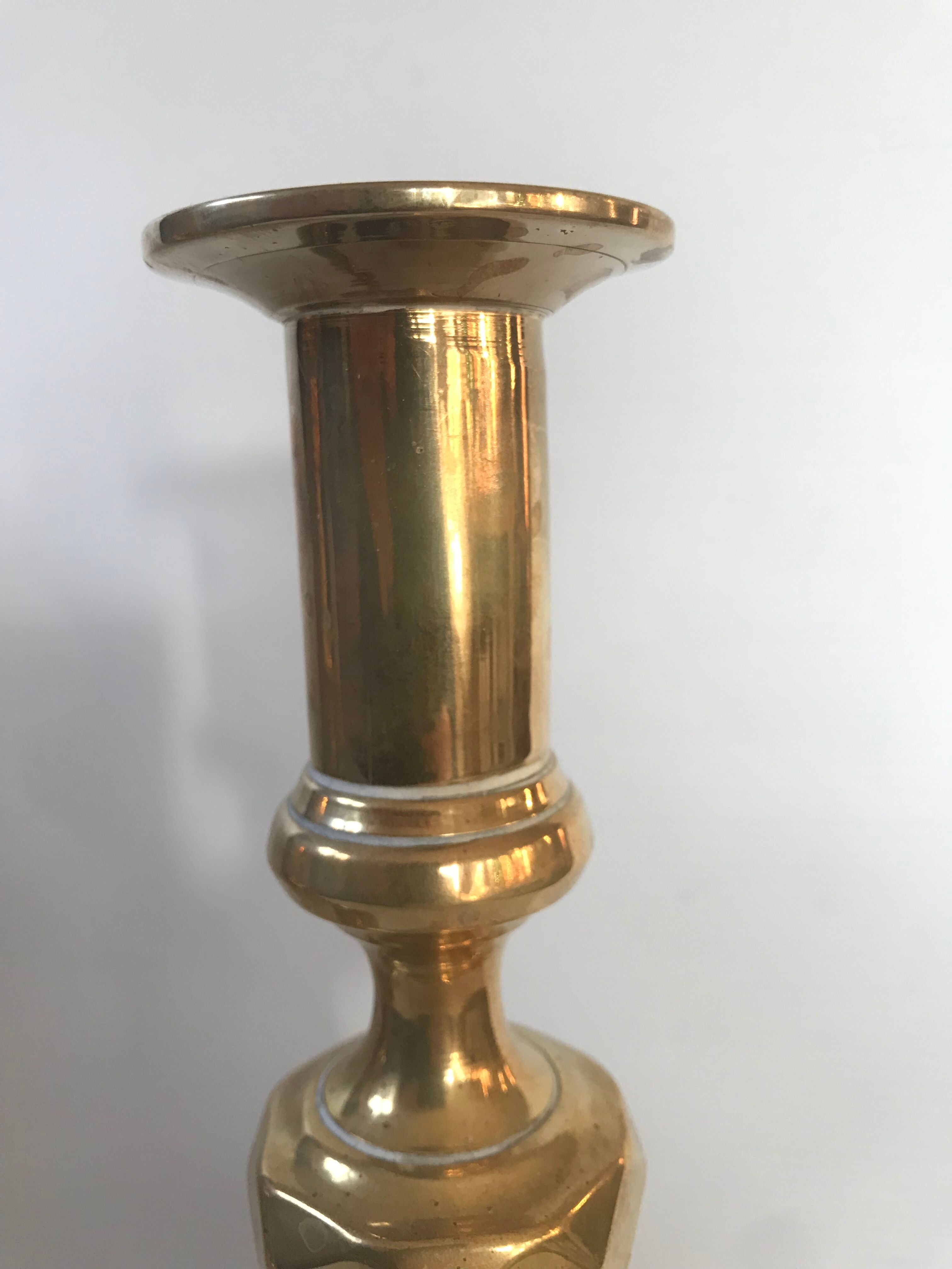 Pair of Victorian candle holders in gilded bronze