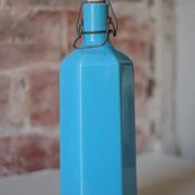 Bouteille de limonade en grès vernissé bleu , grès d'Alsace, poterie, collection