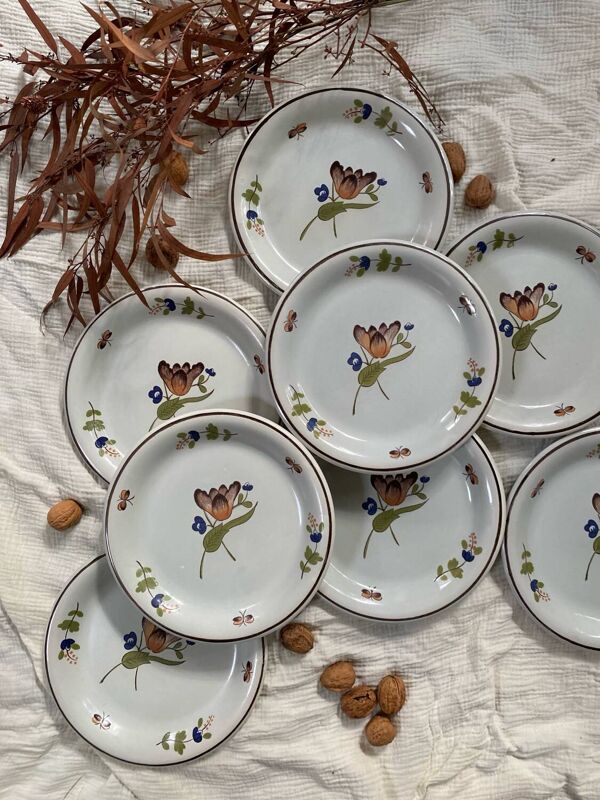 Assiettes plates en faïence St-Clement 1940