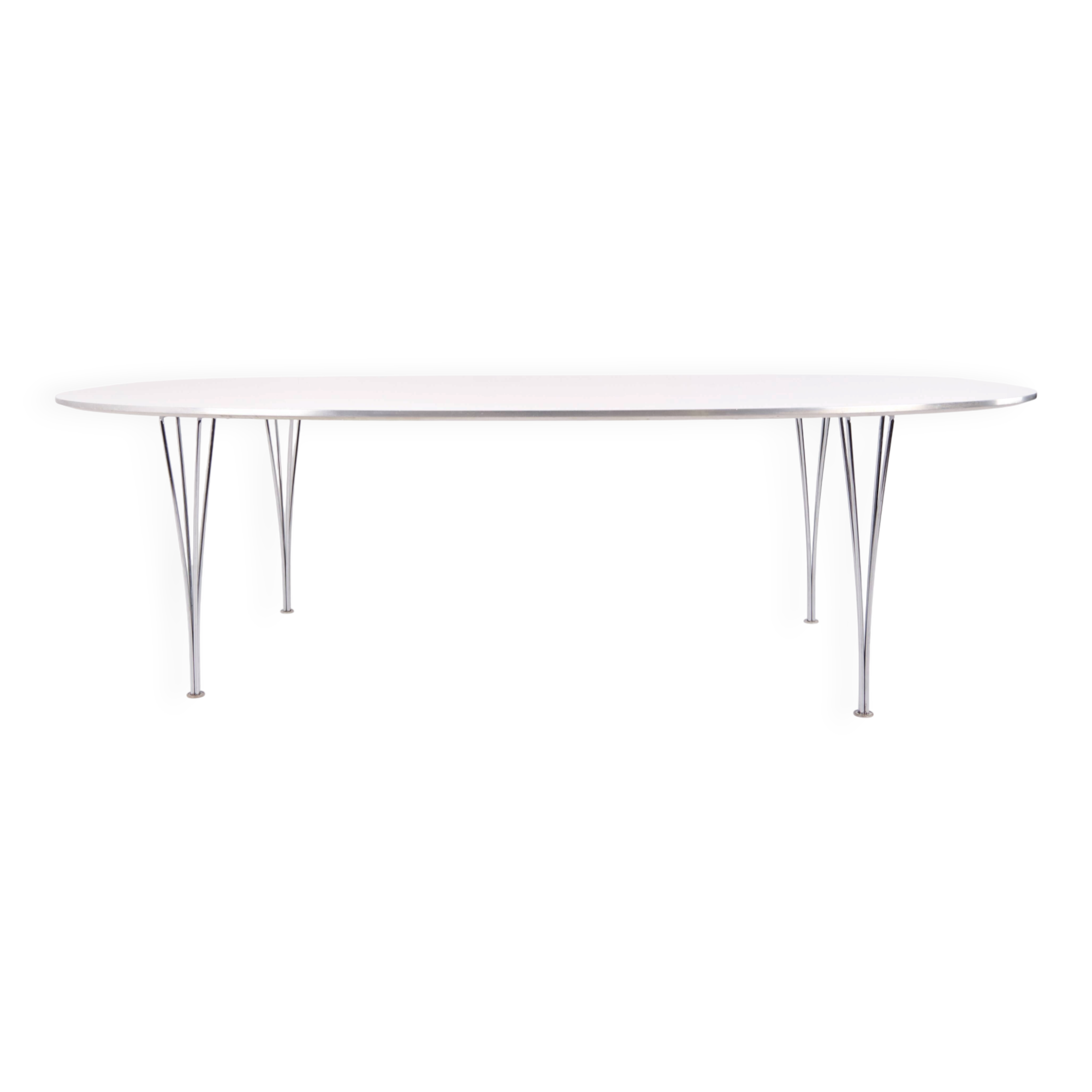 Super Ellipse dining table - Model B614 - white laminate - Piet Hein, Bruno Mathsson & Arne Jacobsen - Fritz Hansen