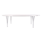 Super Ellipse dining table - Model B614 - white laminate - Piet Hein, Bruno Mathsson & Arne Jacobsen - Fritz Hansen