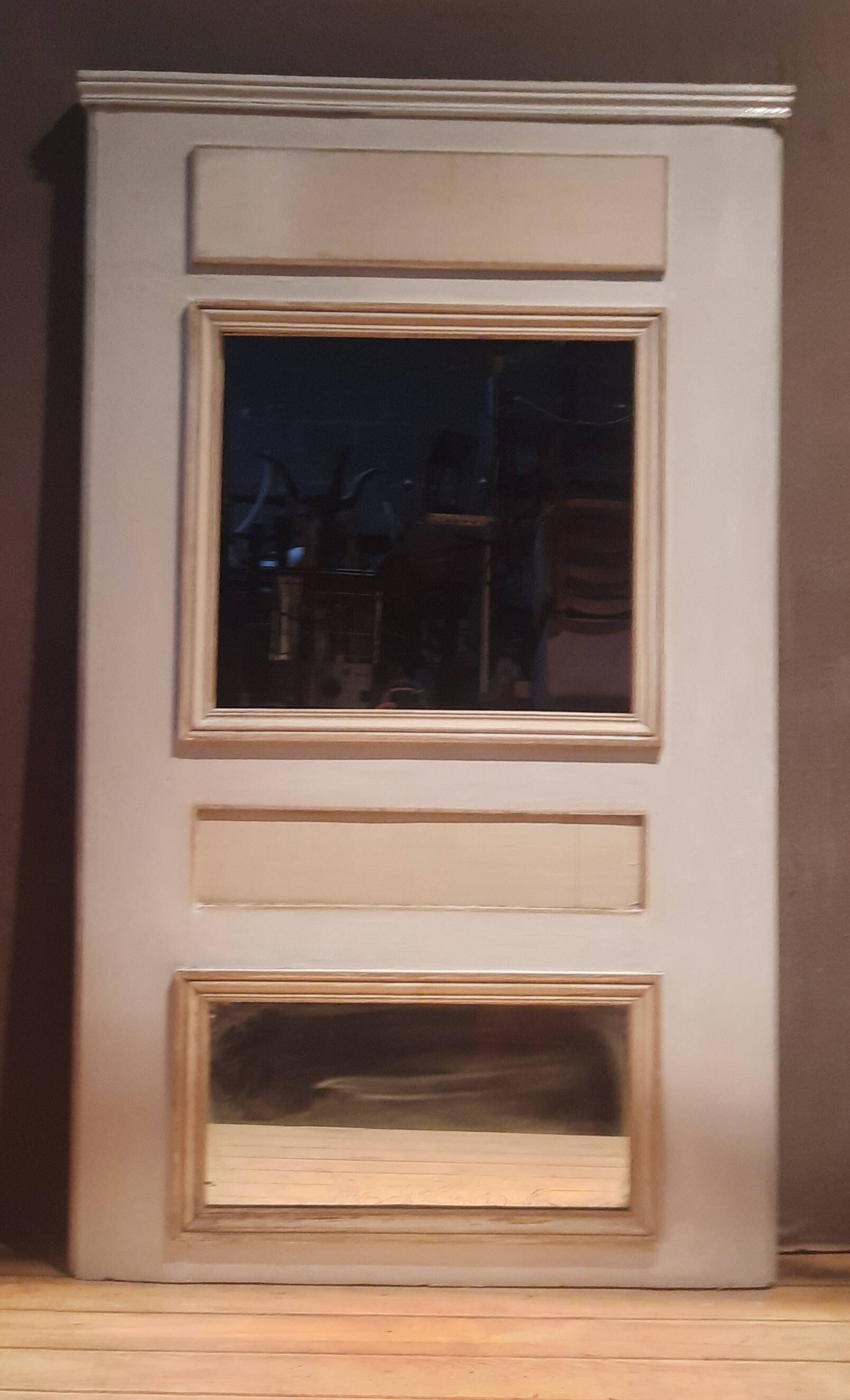 Woodwork trumeau with two mirrors