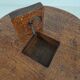 Rustic oak brutalist round coffee table France 1960s mid-20th century