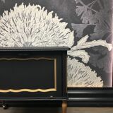Black and gold mini bar