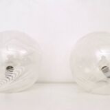 Pair of Postmodern Spheric Glass Table Lamps by Lino Tagliapietra for La Murrina
