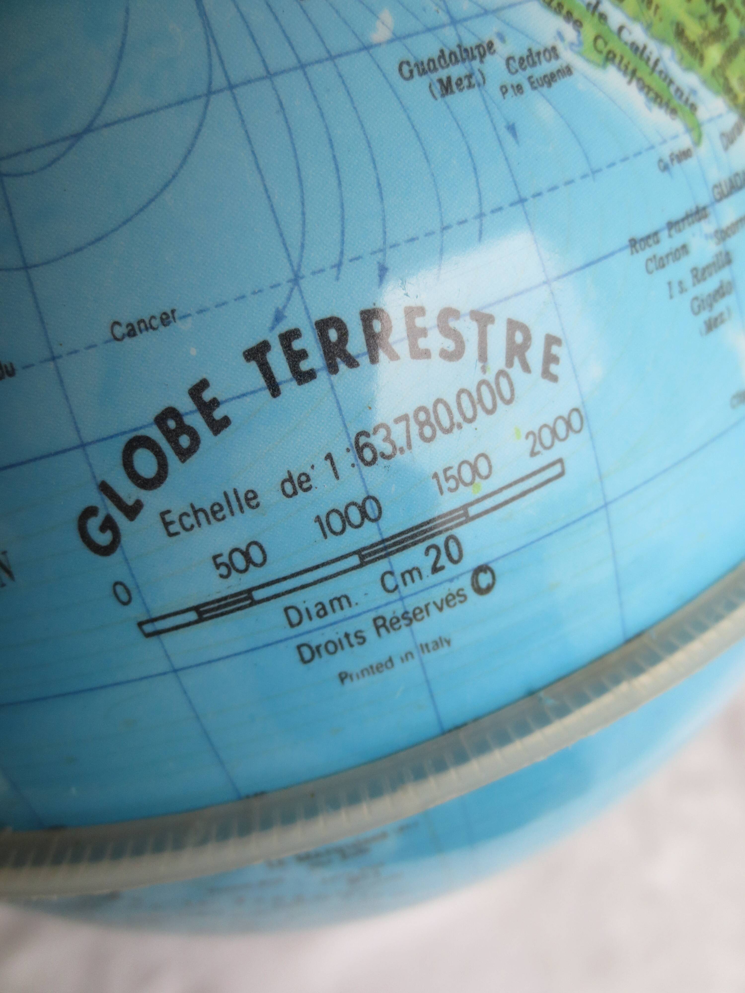 vintage world map, burgundy plastic base