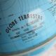 vintage world map, burgundy plastic base
