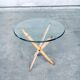 Vintage Faux Bamboo Folding Tripod Side Table, 1970s