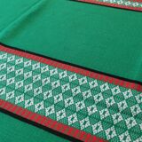 Basque green tablecloth and its 12 napkins