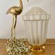 Vintage art deco globe table lamp in frosted glass