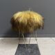 Yellow Angora sheep skin stool 1960s