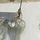 Pair of vintage glass pendant lights.