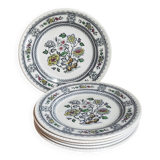 Six English porcelain dessert plates WOOD & SONS Dorset service