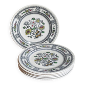 Six English porcelain dessert plates WOOD & SONS Dorset service