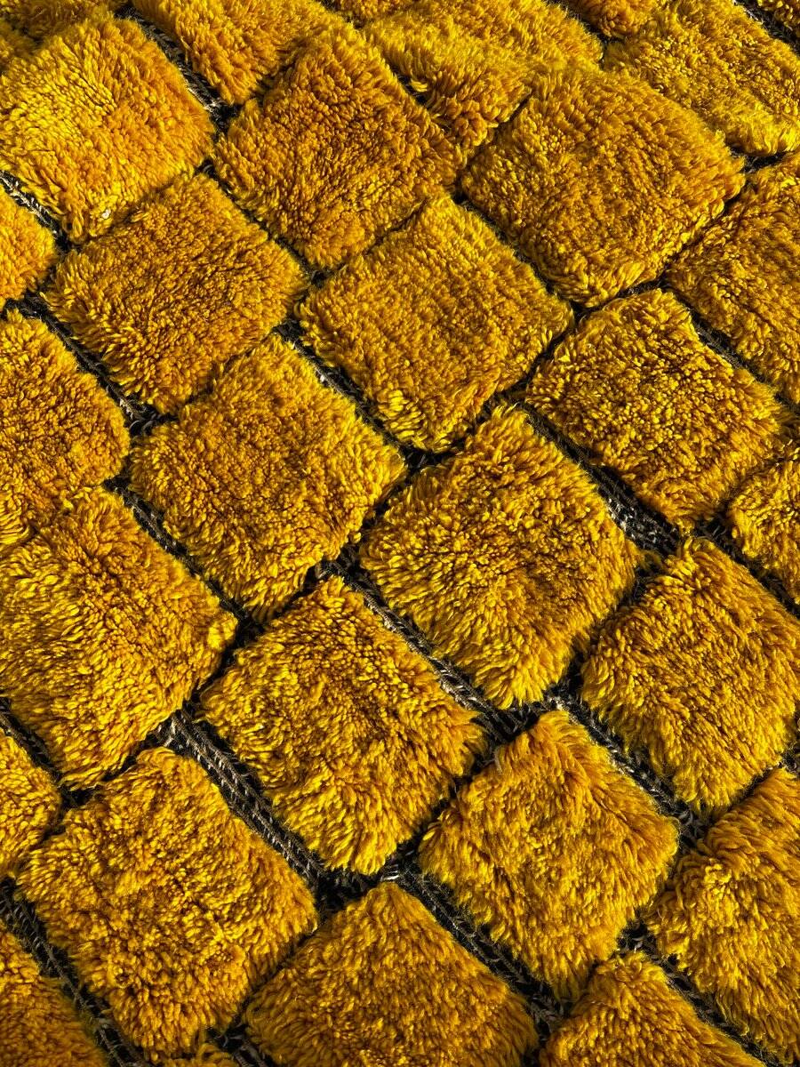 Moroccan wool Berber rug yellow rug