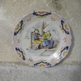 Plate in Rouen earthenware