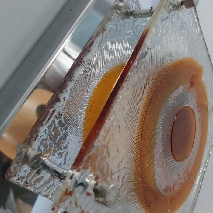 Pair of Italian Mazzega glass wall lights
