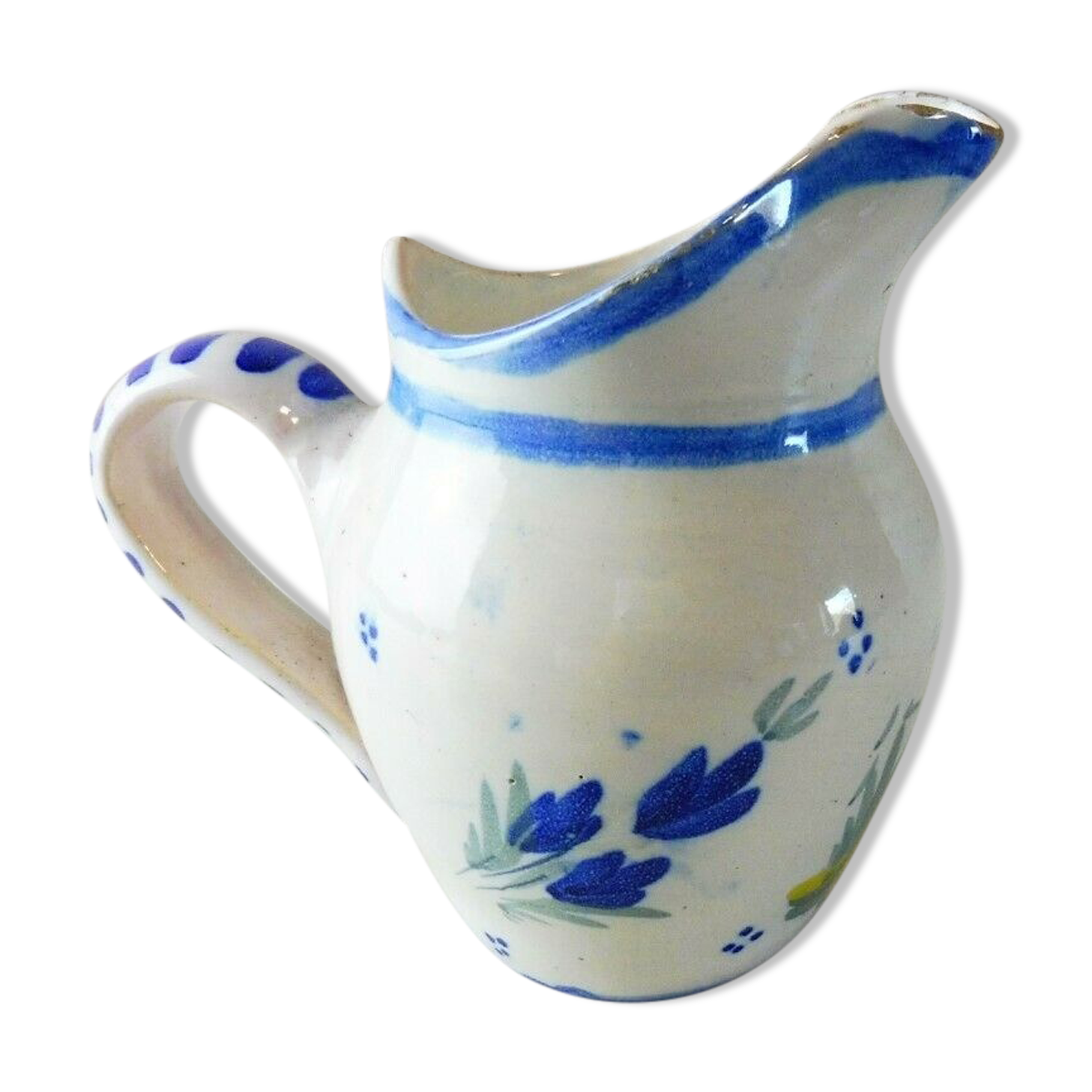 Milk pot, Breton décor, Quimper HB