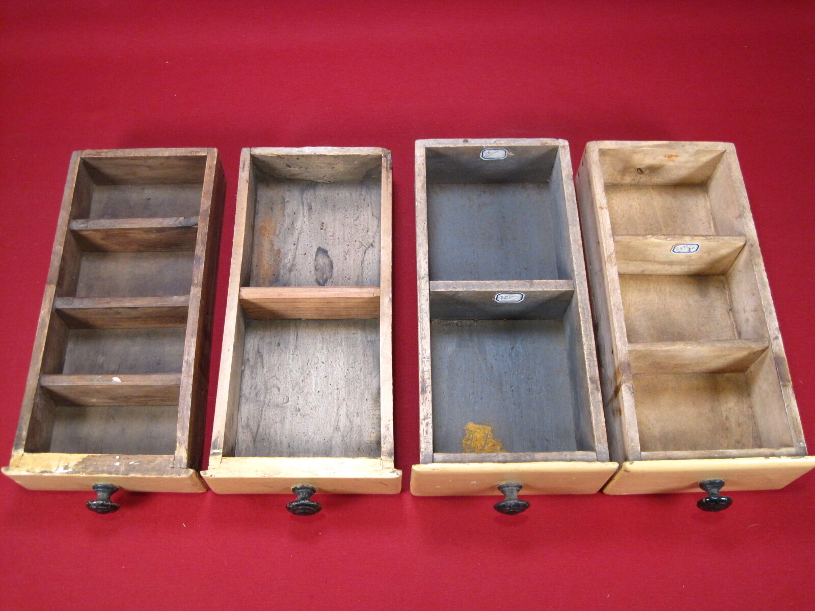 Lot of 4 vintage wooden drawers for craft furniture Rangement Workshop - Garage - Lot No.4