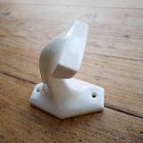 Set of 2 white porcelain coat hooks