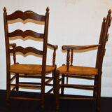 2 country style oak chairs