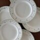 Set of 6 vintage plate dishes in faience, Violetta model from Longwy, 1900s.