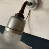 Pair of old wall lights, glass and iron tulip, 1920