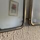 Miroir vintage 1950 triptyque barbier coiffeuse brique - 27 x 67 cm