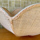 Superb suspension in rattan and wicker braided cannage style of the 1960s 1970s.
