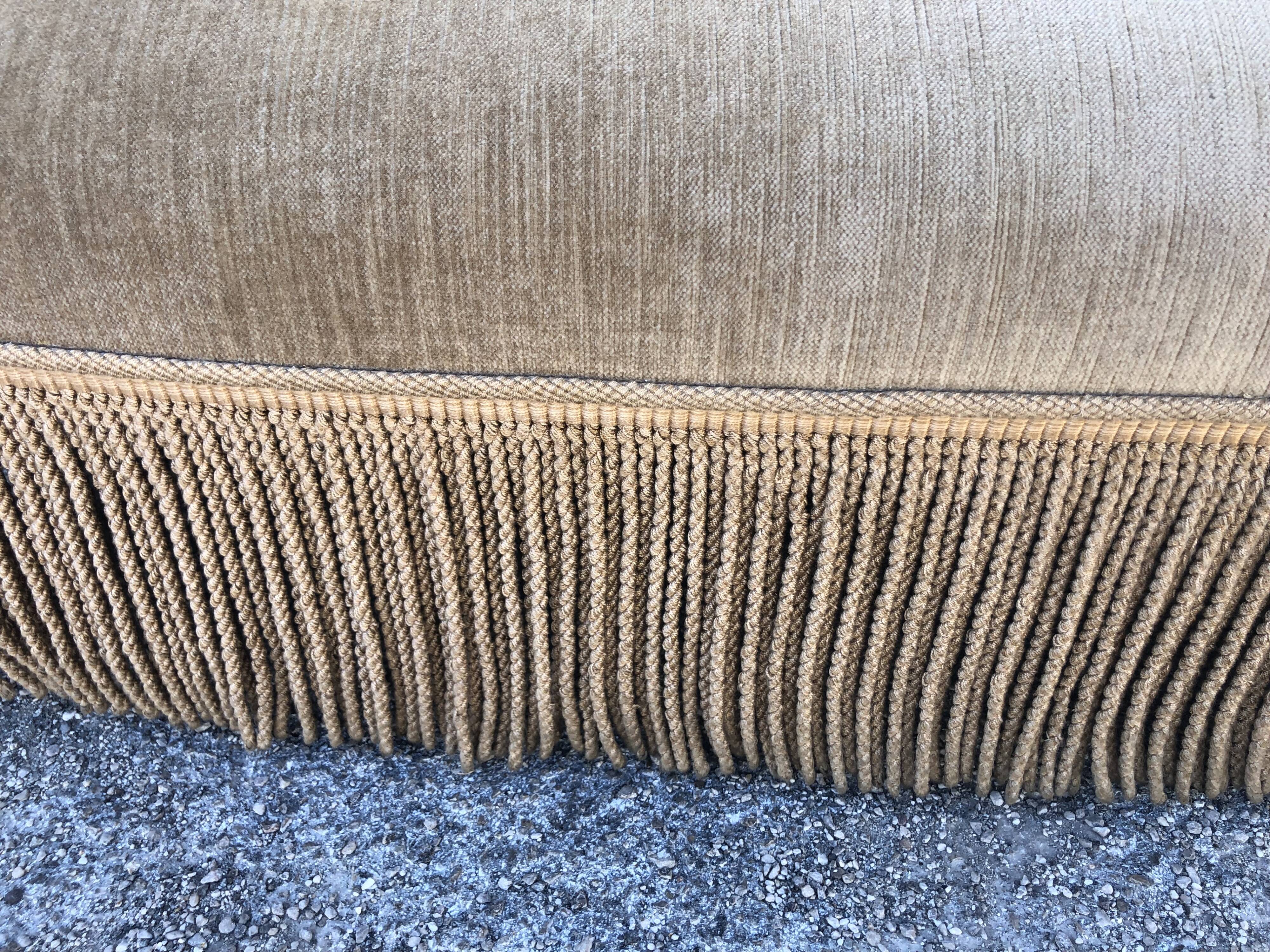 Vintage toad sofa in light taupe velvet