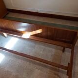 Scandinavian bed in rosewood with built-in bedside