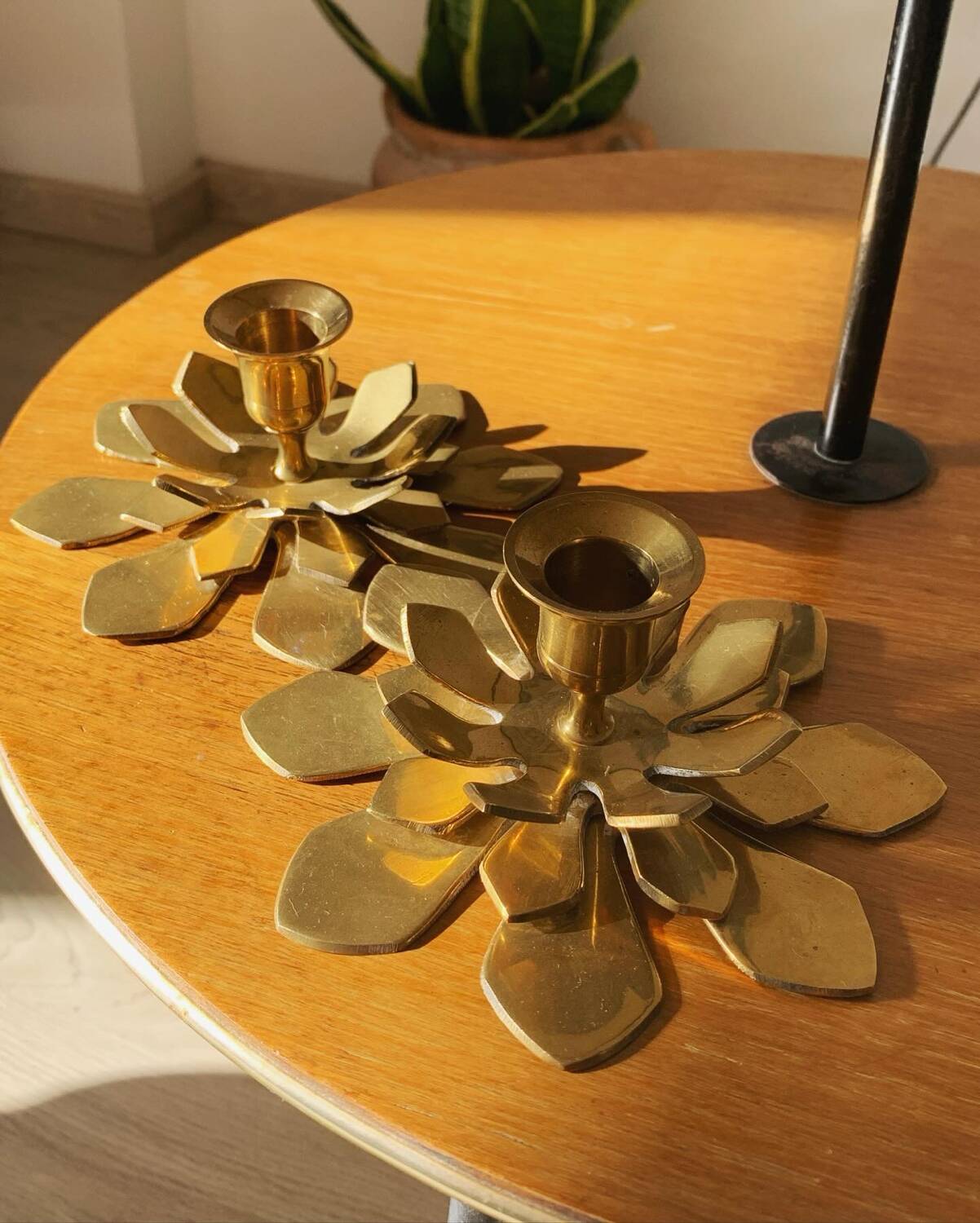 Old brass candlesticks