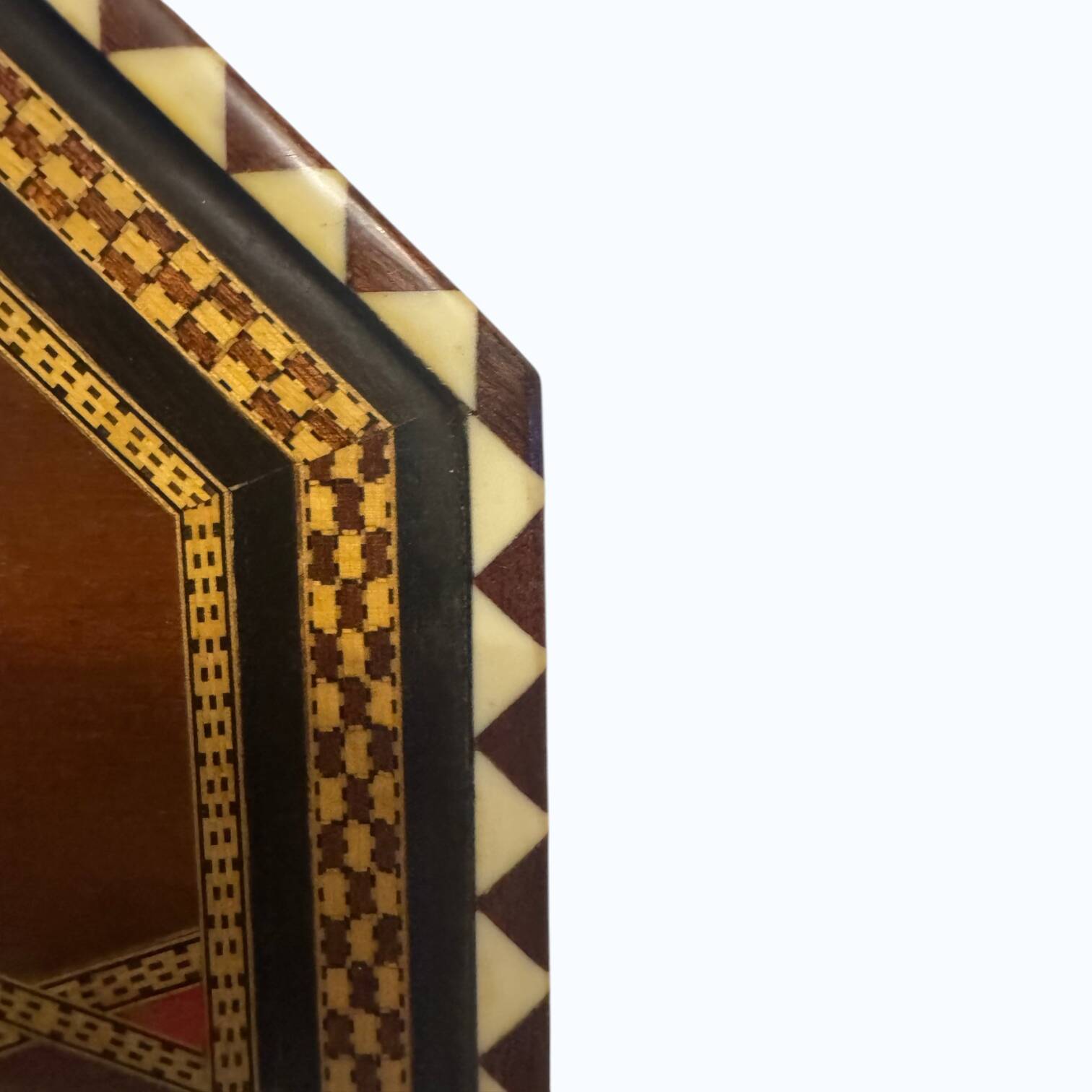 Vintage Hardwood Serving Tray with Copper Inlay – Dutch Mid-Century Tray