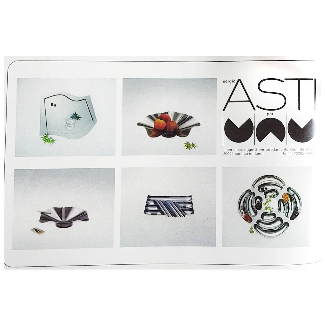 Steel centerpiece by Sergio Asti for Mam, 1970s