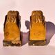 Pair of wooden bookends signed P.Belys