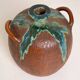 Large Handmade Ceramic Vase with Drip Glaze