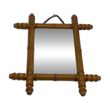 Vintage wooden bamboo style mirror