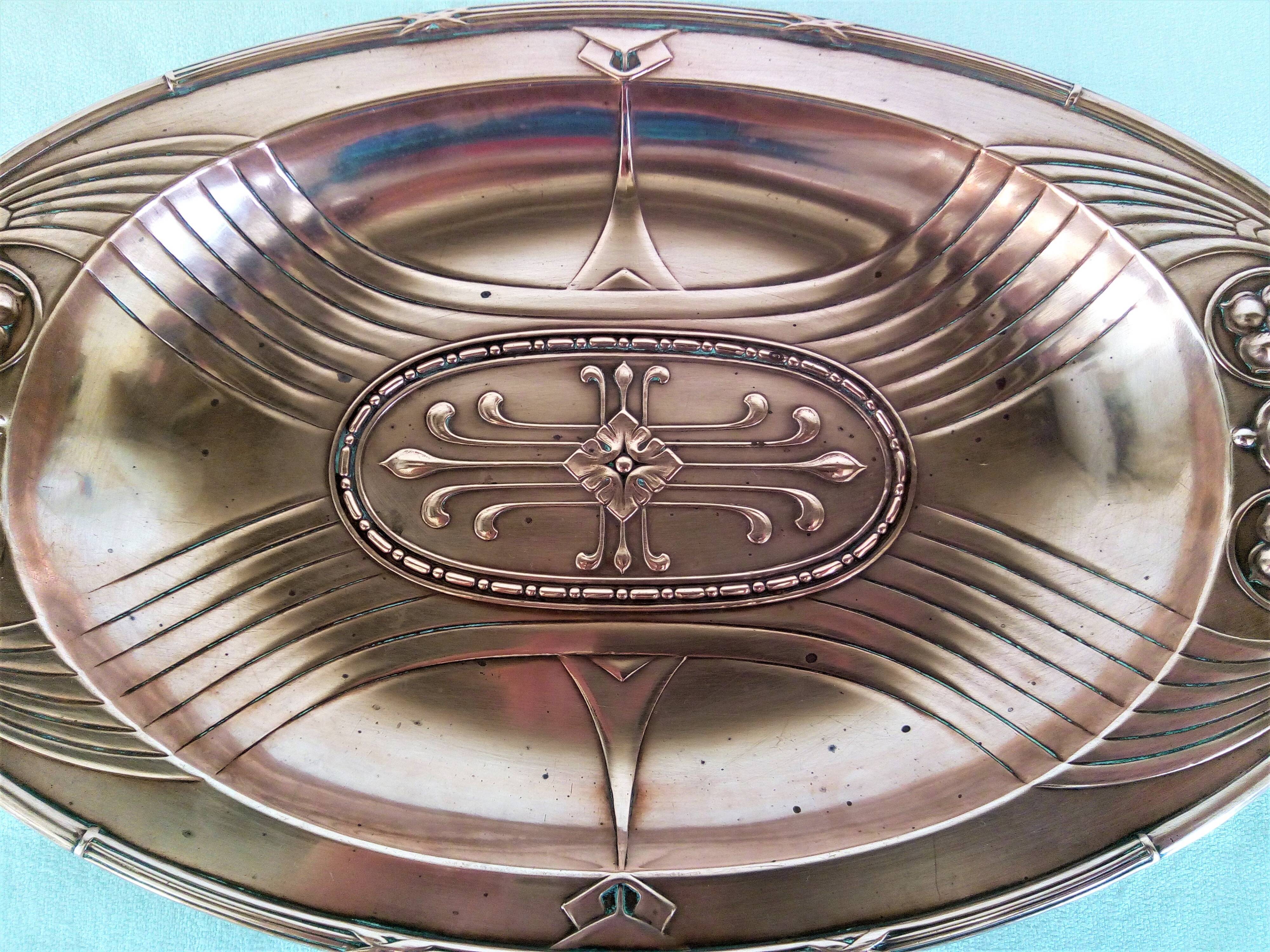 Jugendstil copper tray