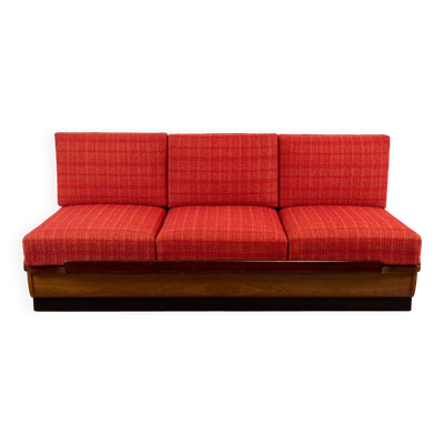 Sofa-lit Art Déco par Jindřich Halabala pour UP Závody, années 1950, Tchécoslovaquie