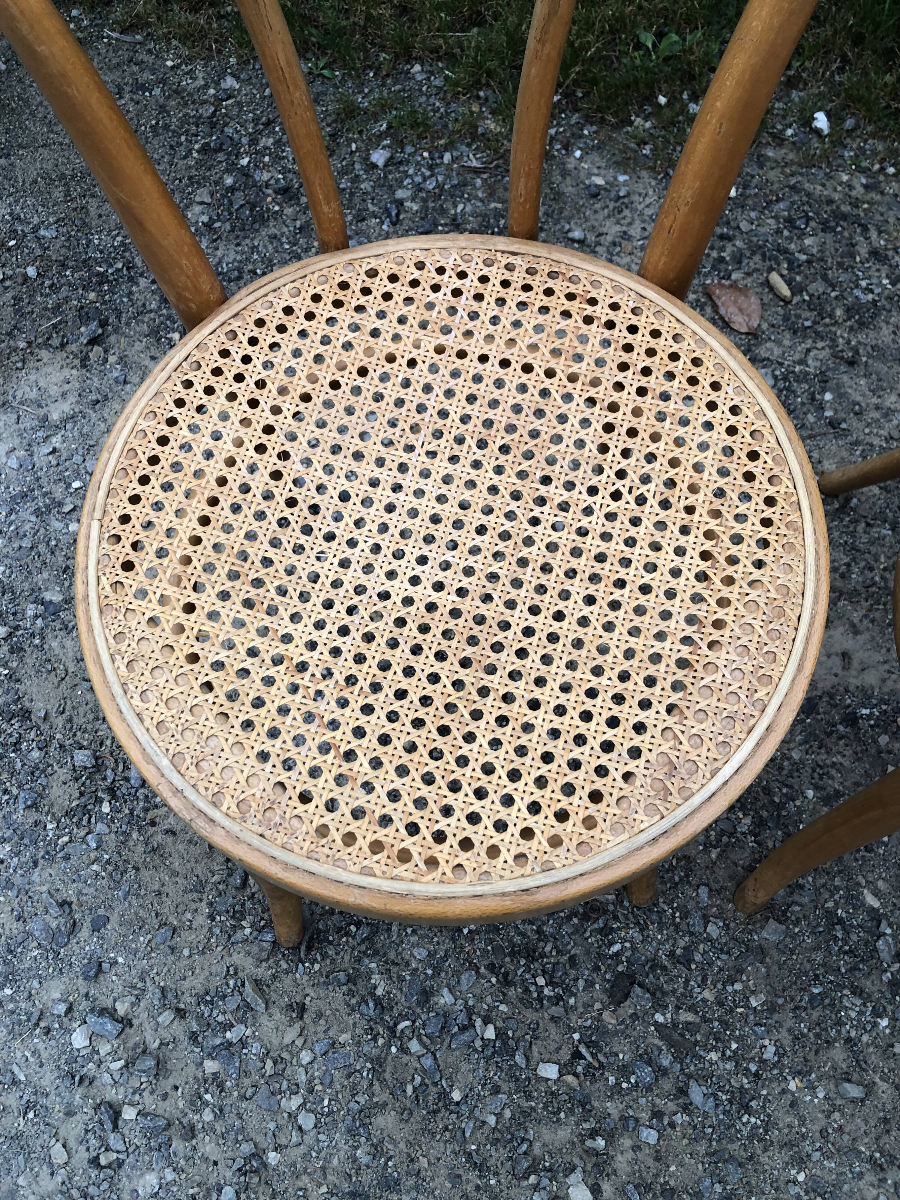 4 chaises bistrot vintage cannées