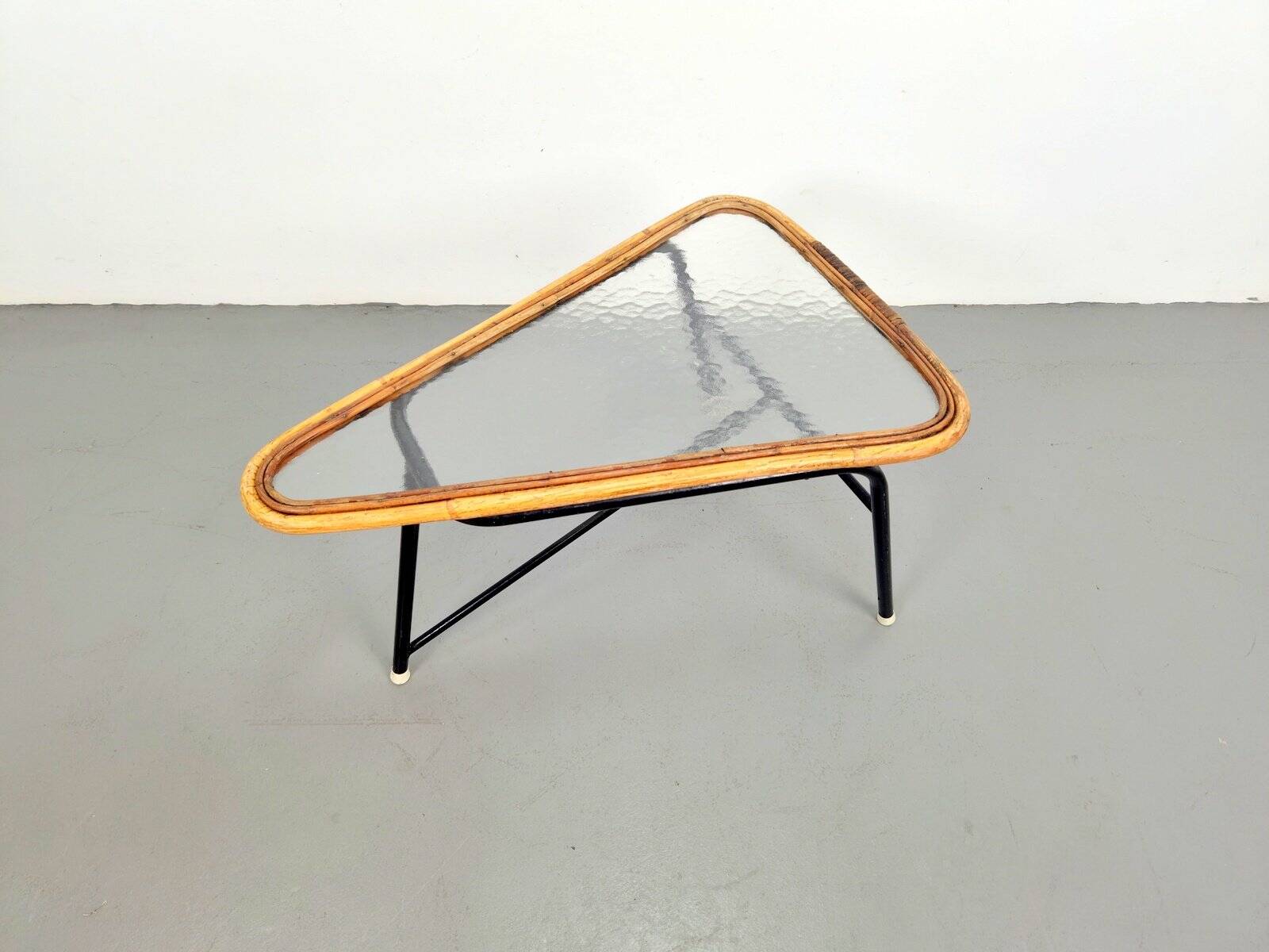 Vintage Rattan Coffee Table attributed to Dirk Van Sliedregt for Rohé Noordwolde, 1960s