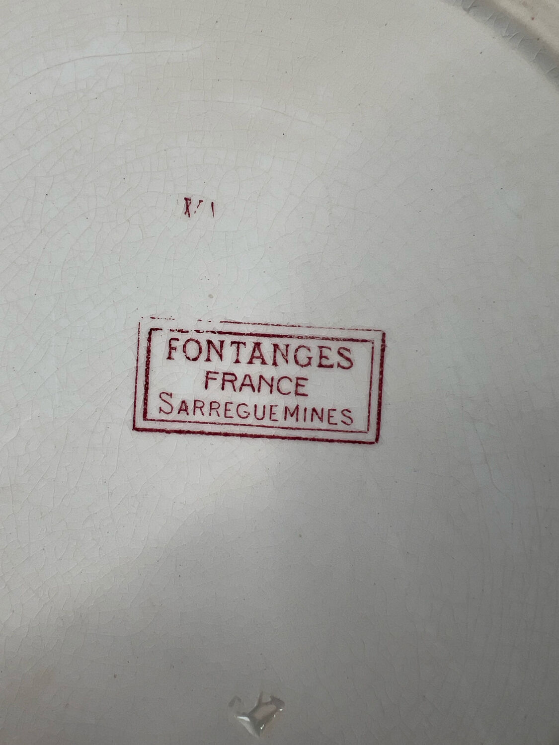 Large ironstone salad bowl Fontanges Sarreguemines